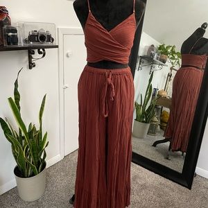 Free people “sun set” set • terracotta